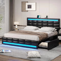 Queen Size Upholstered Platform Bed Frame with Storage Drawers G864