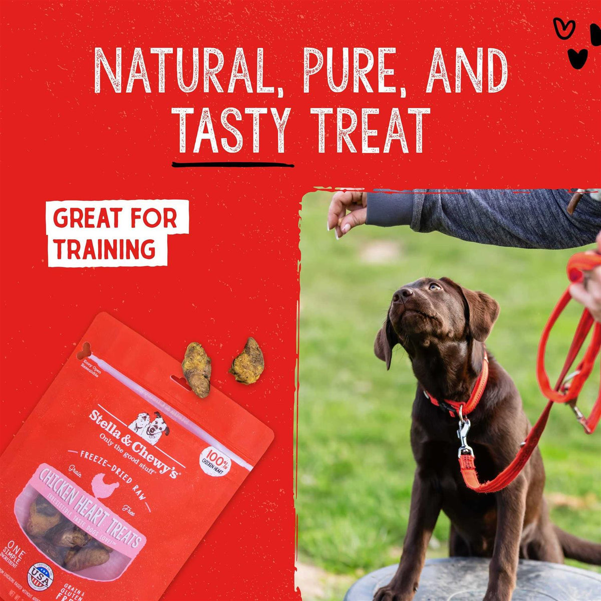 Chicken Hearts Freeze-Dried Dog Treats L841