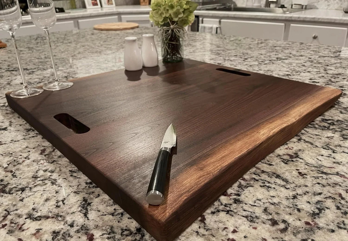 Black Walnut Live Edge Wood Serving Platter M942215