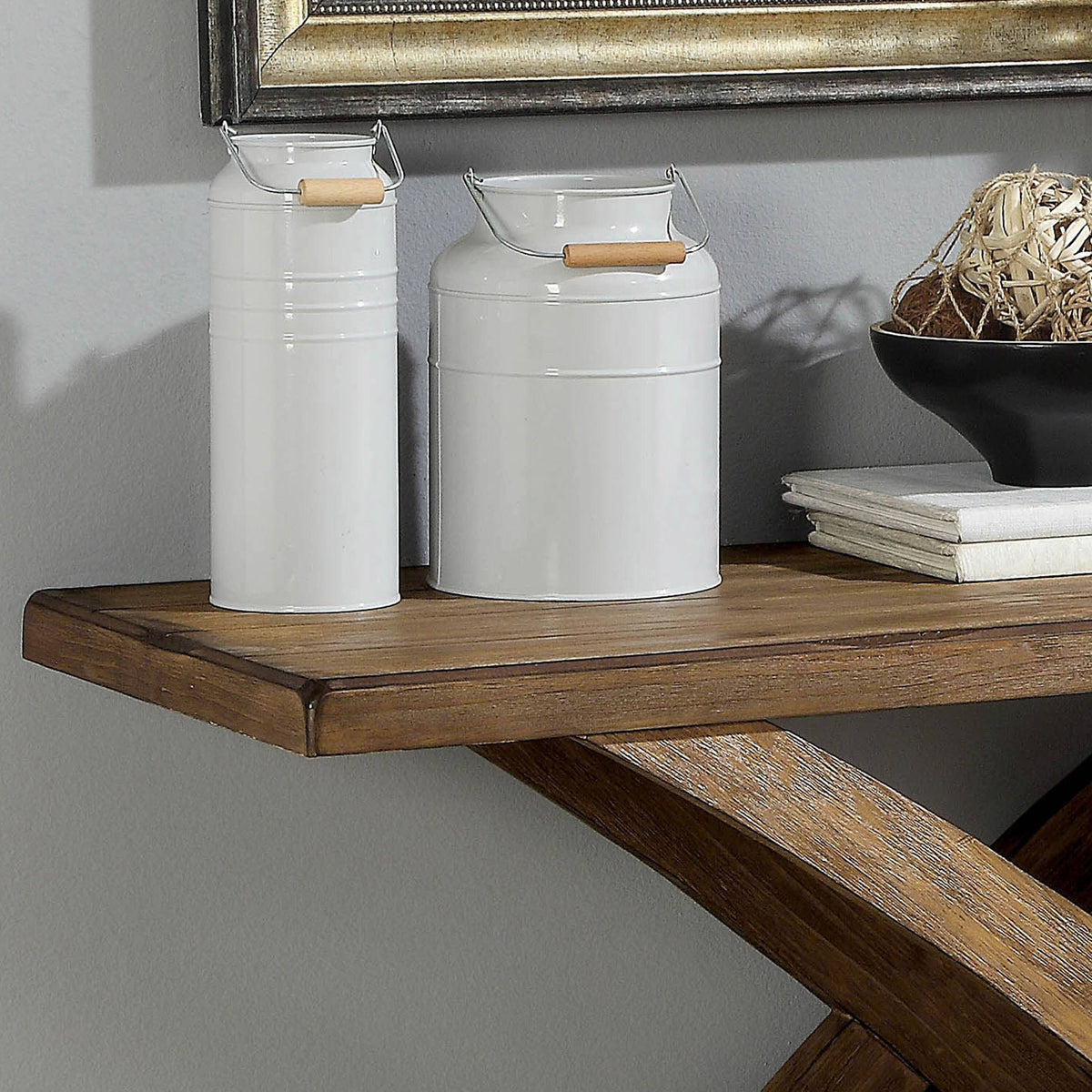Rustic Oak 48-Inch Solid Wood 1-Shelf Sofa Table L2291