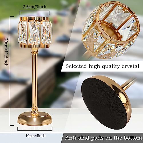 Black Set of 3 Crystal Candle Holders U5012