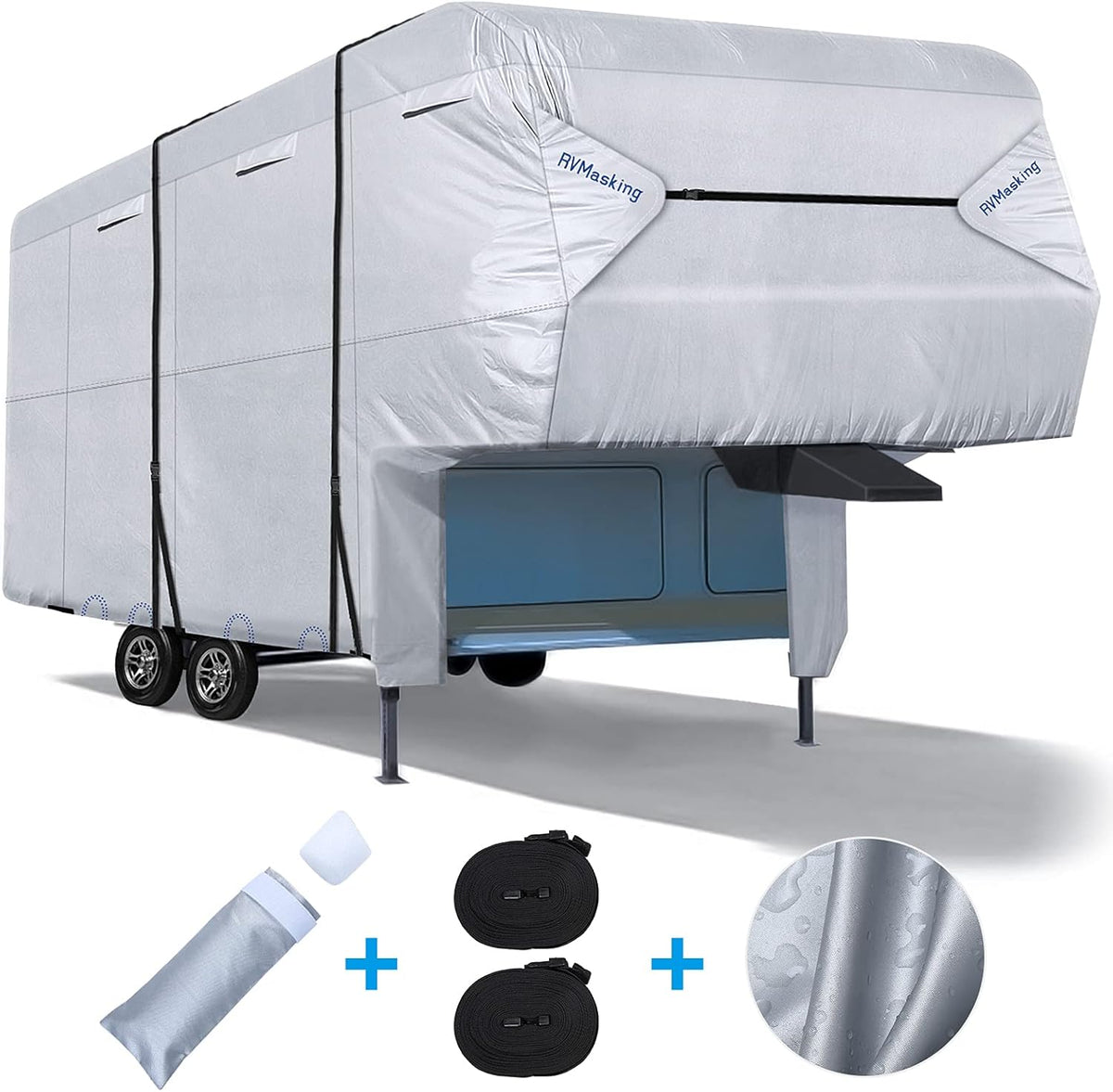 Ripstop Waterproof 5th Wheel Camper Cover with Adhesive Repair Patch N12045