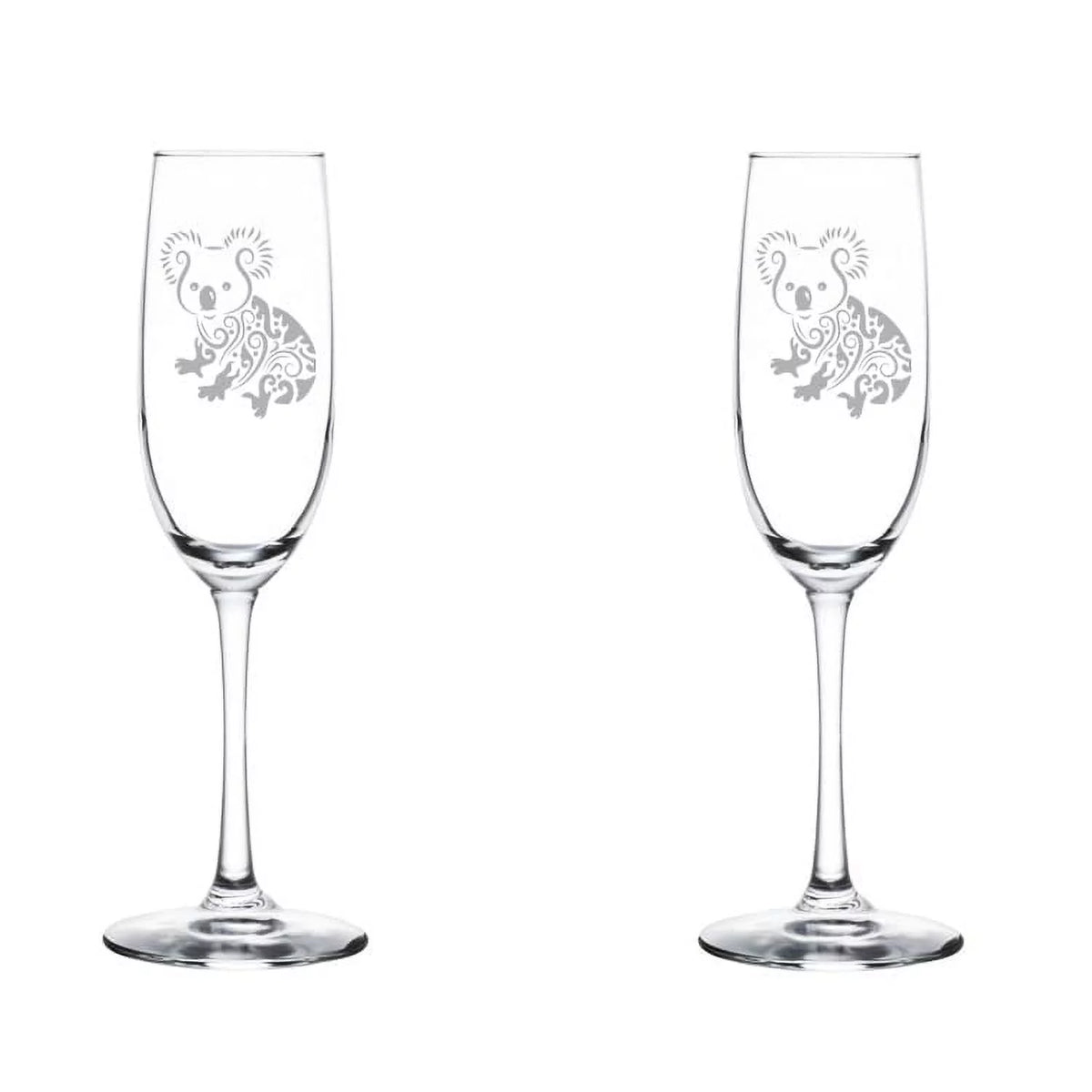 Set of 2 Glass Champagne Flutes 8 oz Stemmed C99150