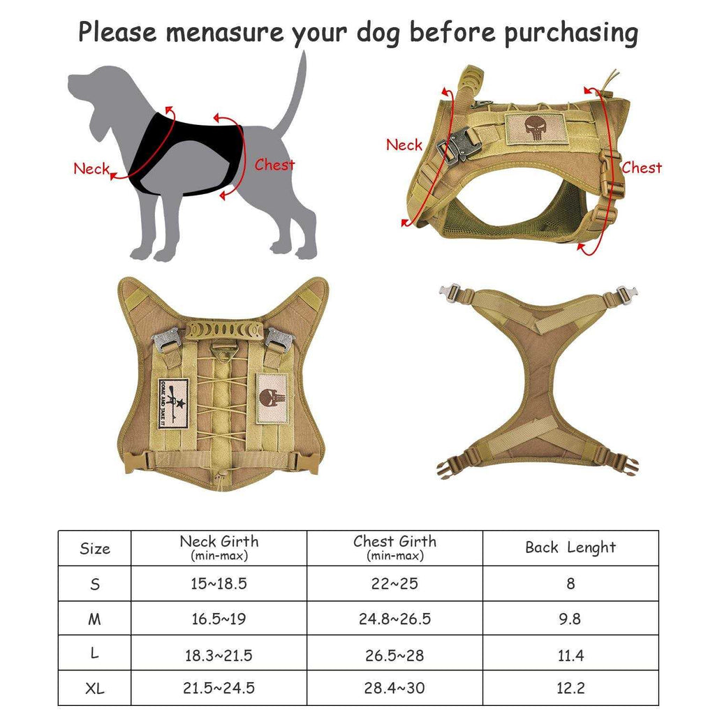 Tactical Dog Vest Harness with Rubber Handle & Metal L705147