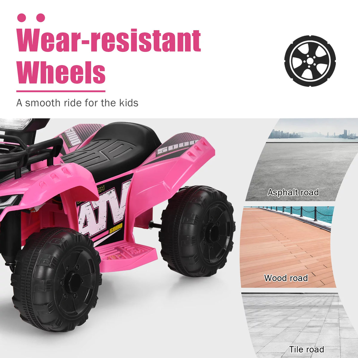 6V Kids ATV Quad Electric Ride On Car Black L50762