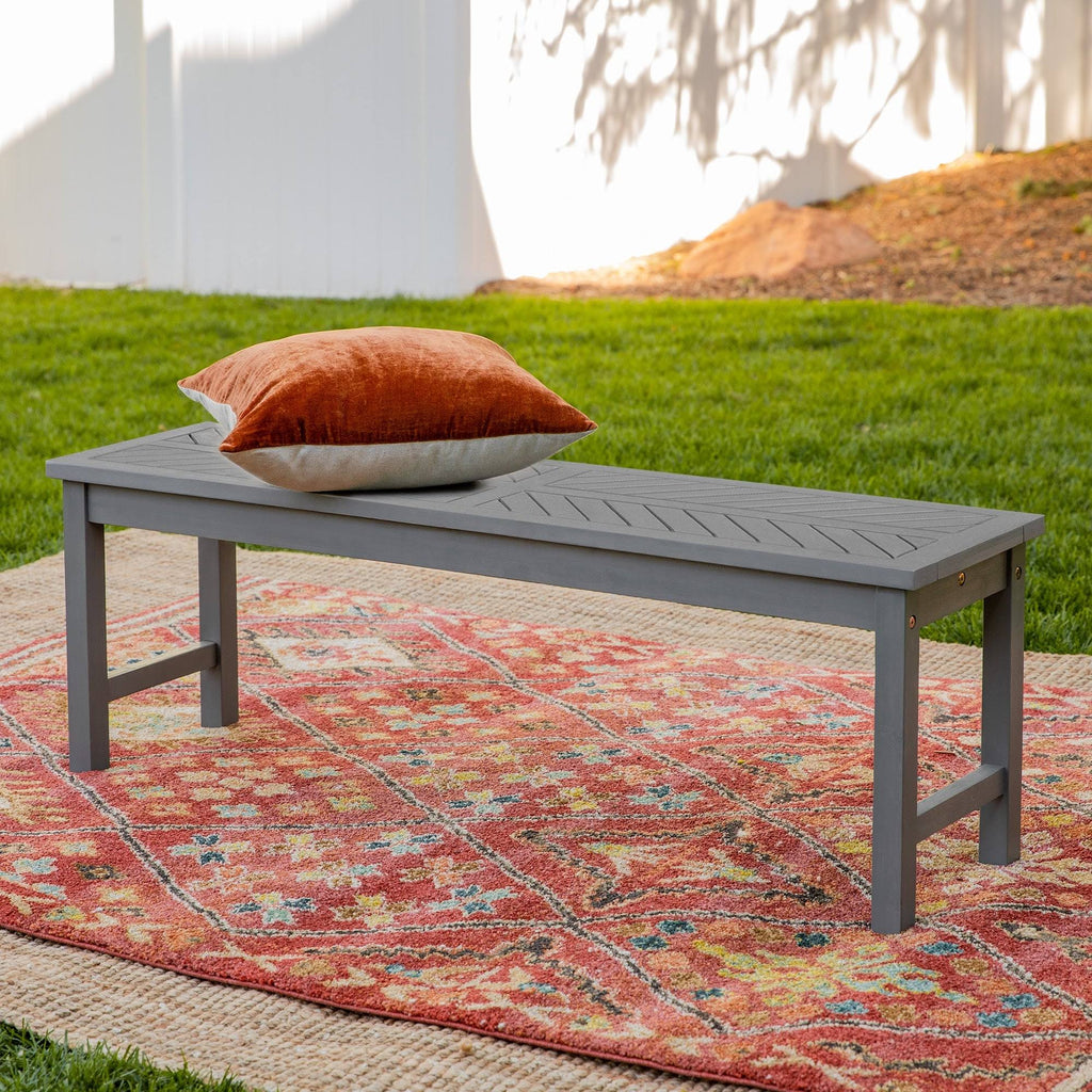Dark Brown Chevron Patio Bench D671