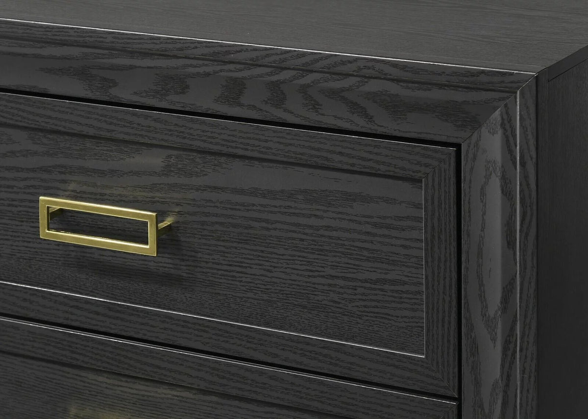 Queen Size 3pc Bedroom Set Panel Bed Chest Nightstand S5112
