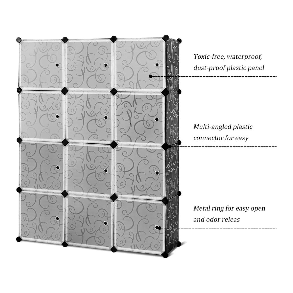 14'' x 14'' 12 Cube Storage Organizer with Doors B7931