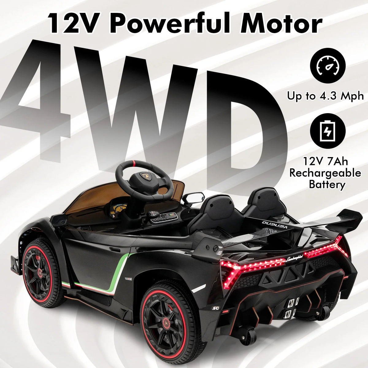 2 Seater Kids Ride on Car 12V 4WD Electric Vehicle G15337
