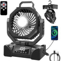 Portable Battery Operated Camping Fan with Remote Control & LED Lantern I412