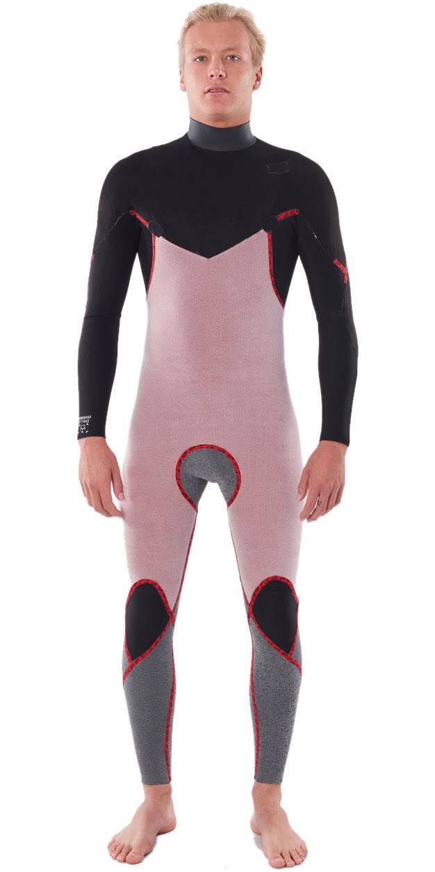 Black 4/3mm Chest Zip Wetsuit V671