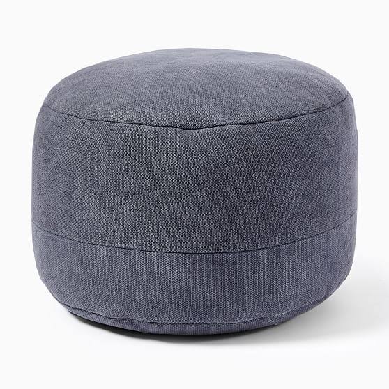 Cotton Canvas Round Pouf X830
