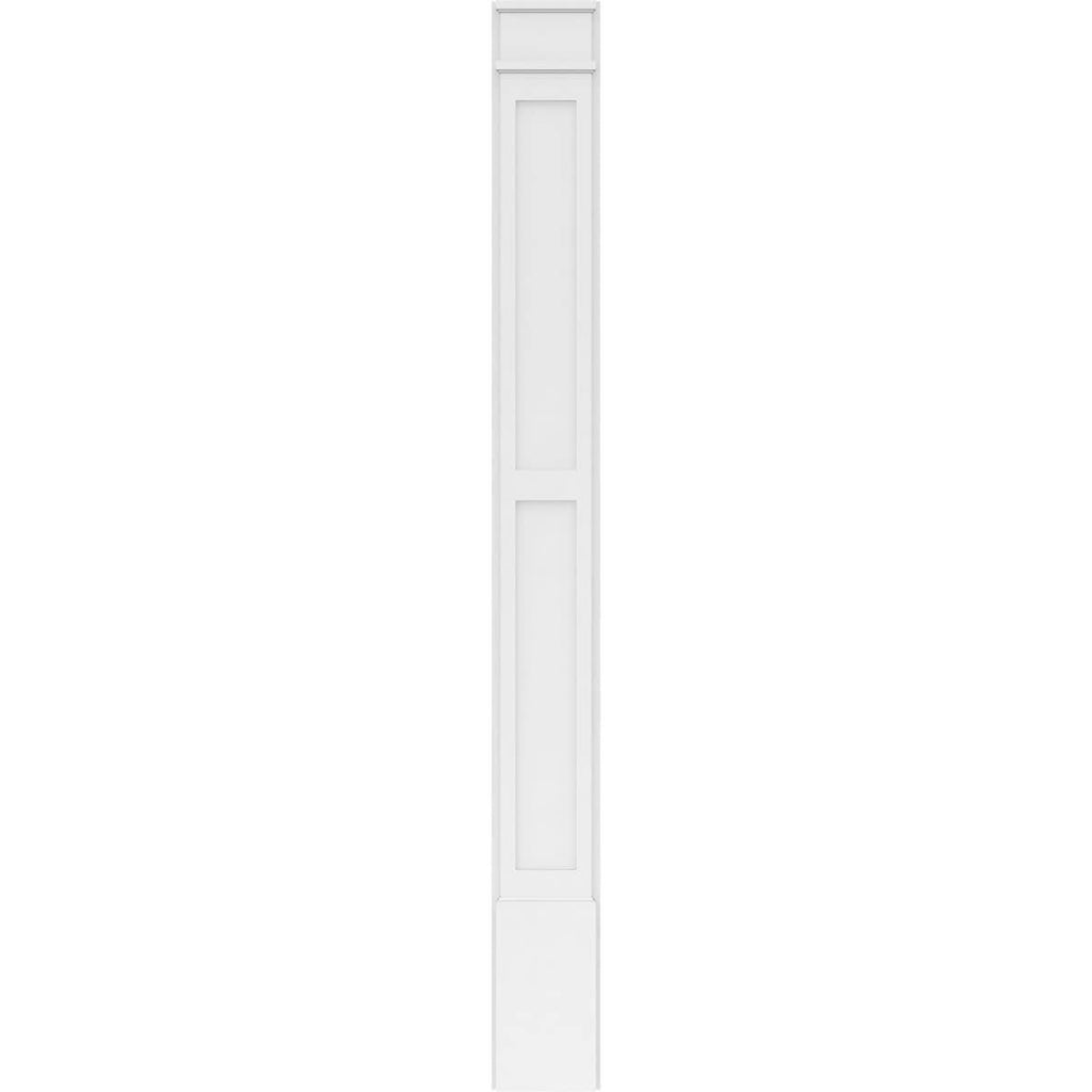 Two Equal Flat Panel PVC Pilaster with Capital and Base (Pair) U9089