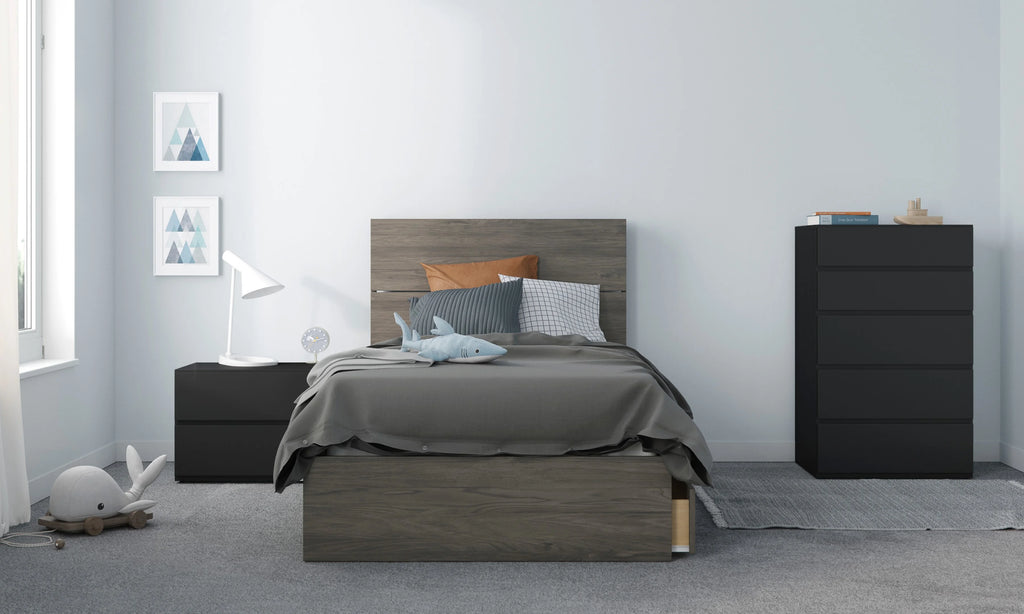 Twin Size Storage Wood Bed Frame with 3 Drawers S962357