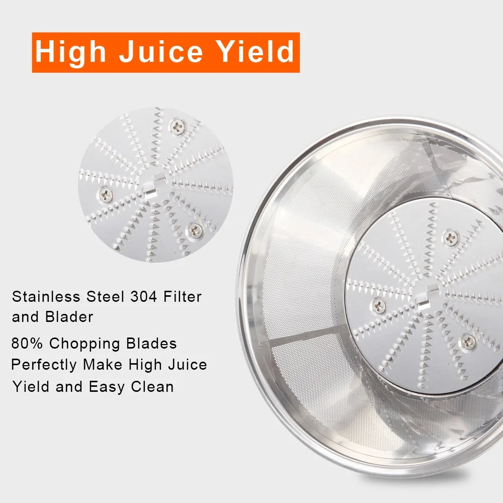 Electric Juicer 2 Speeds 65mm Wide Mouth Stainless Steel Black R652188