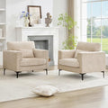 Oversized Green Chenille Armchair with Metal Legs B71509
