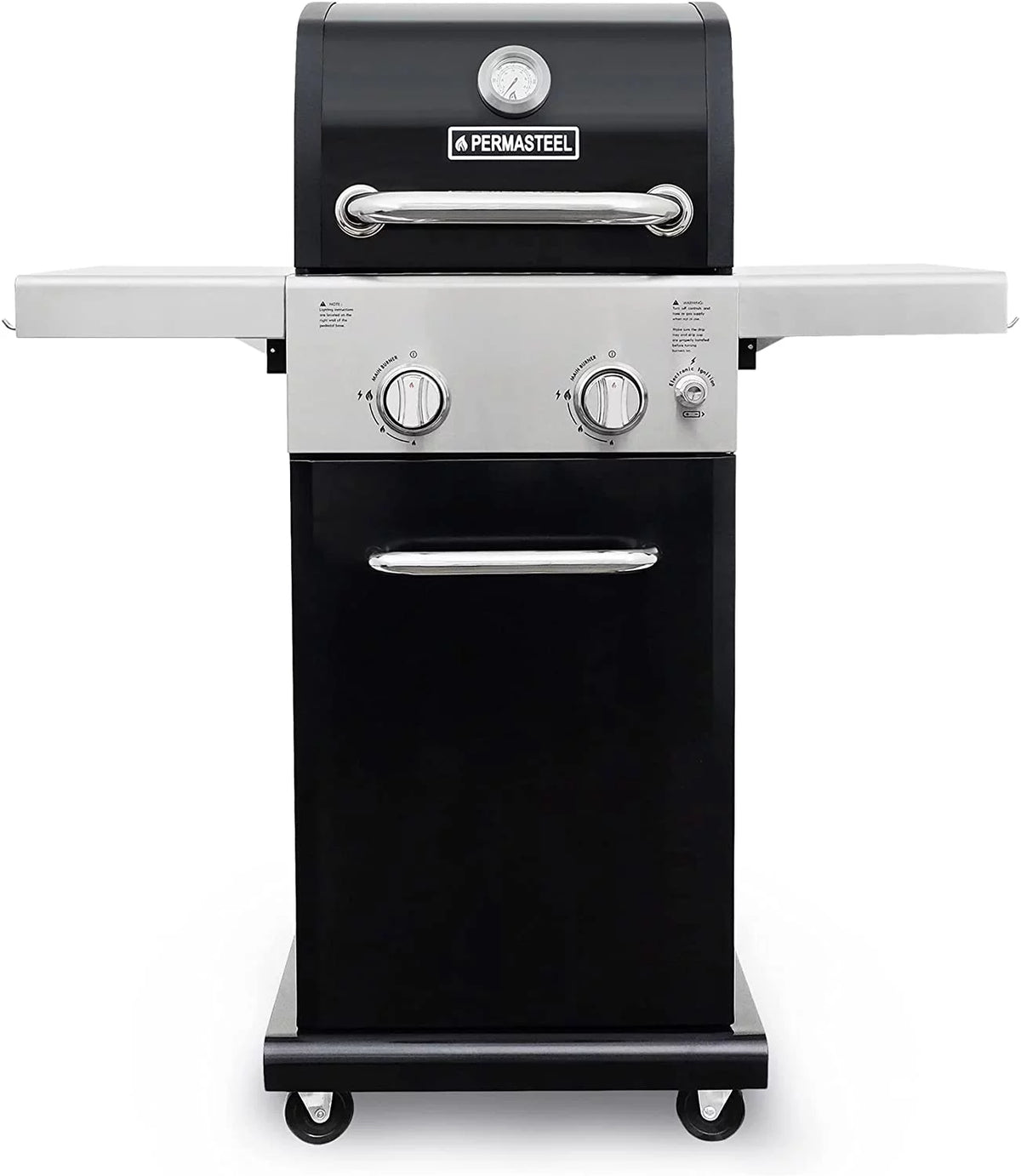 2-Burner Compact Propane Gas Grill with Foldable Sides Z1356