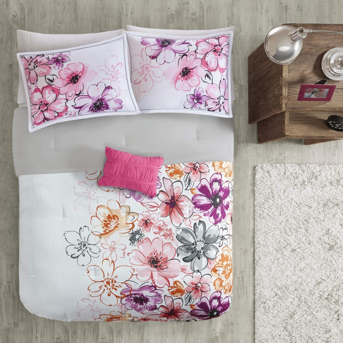 Pink 4 Piece Comforter Set L1136