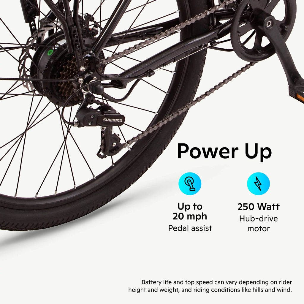 26 Electric Cruiser Bike 7 Speeds 250w Motor Blue P830009