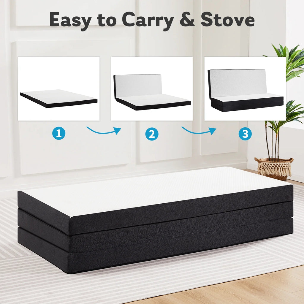 4 inch Tri-fold Memory Foam Mattress Topper M7429