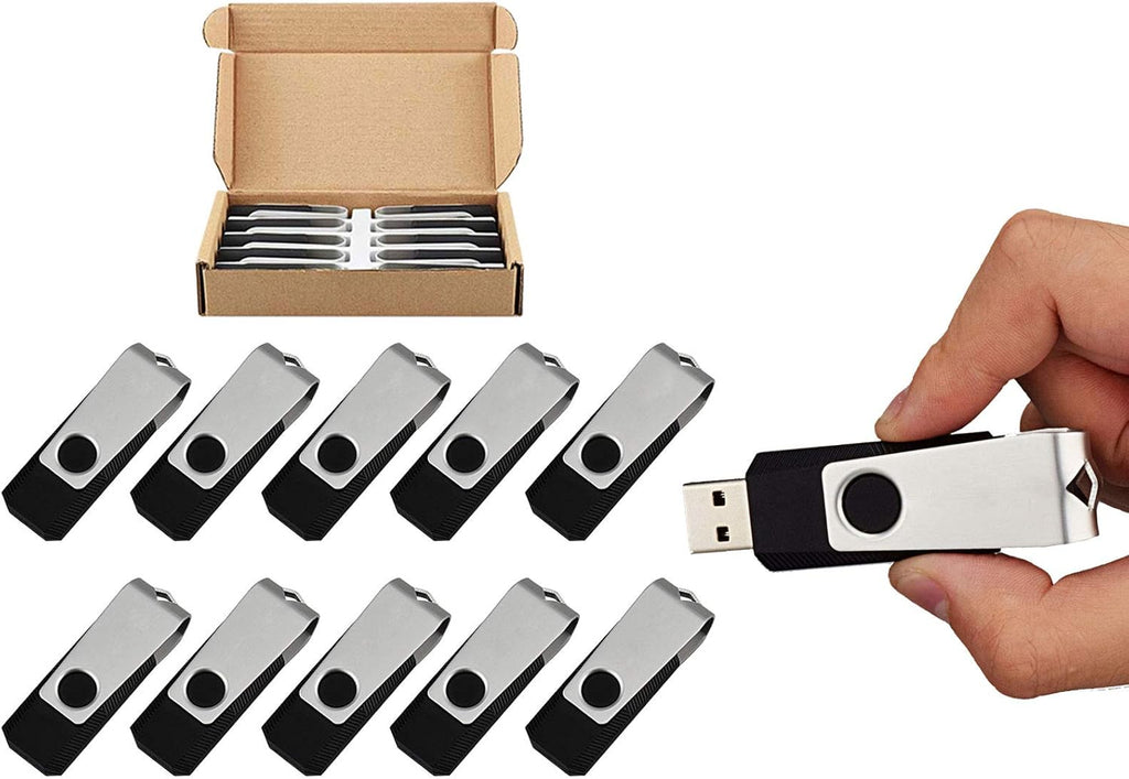 100 Pack 8GB USB 2.0 Flash Drive Black N374909