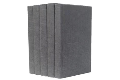 Dark Grey Linen-Wrapped Decorative Books J493