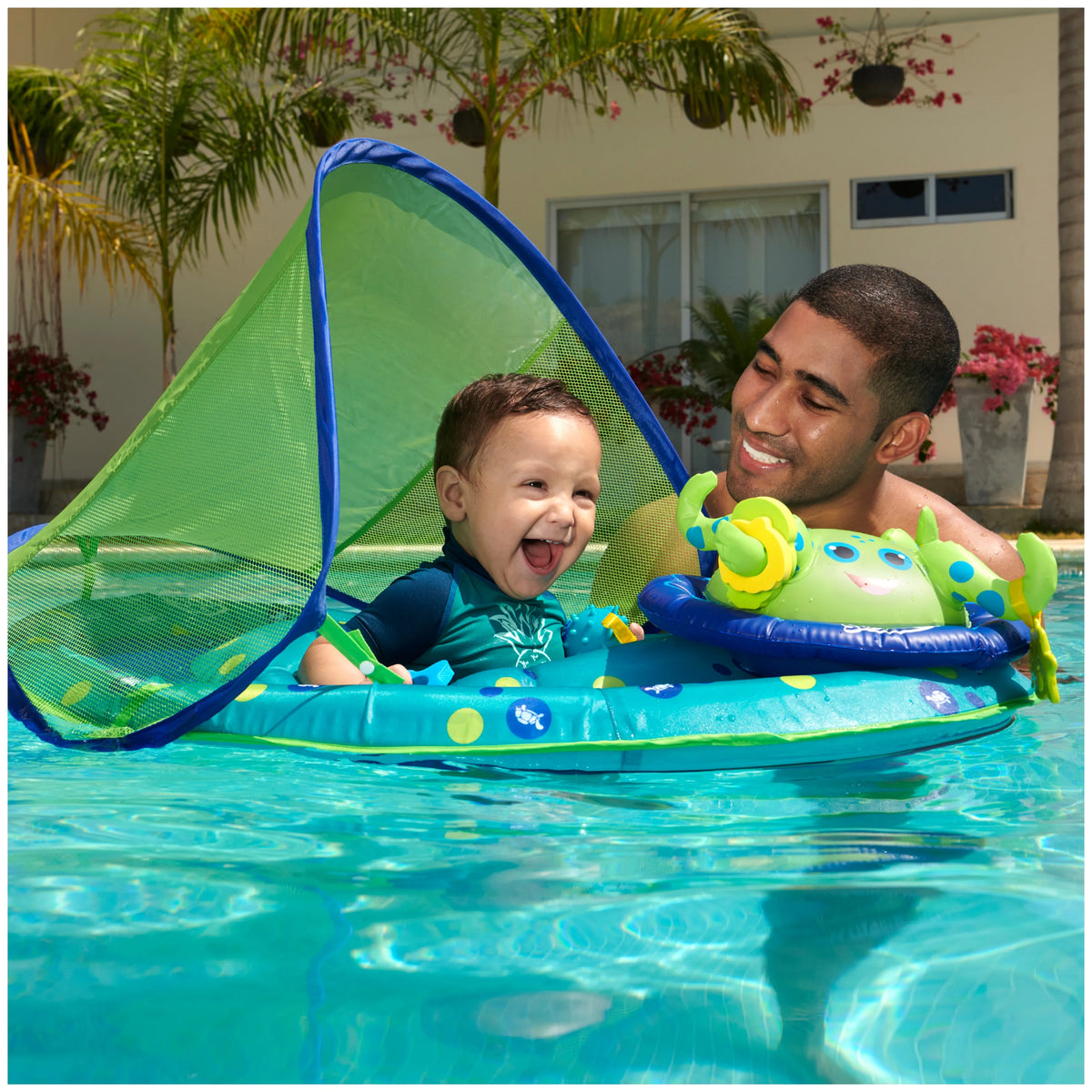 Blue/Green Inflatable Baby Spring Float Activity Center Z901056