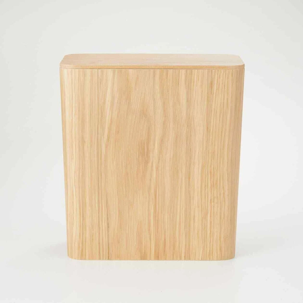 Oak Wood Trash Can with Lid M669874