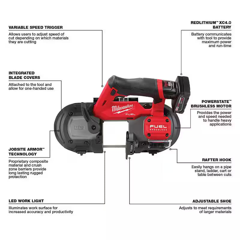 12-Volt Cordless Compact Band Saw Kit with 5.0 Ah Battery S159