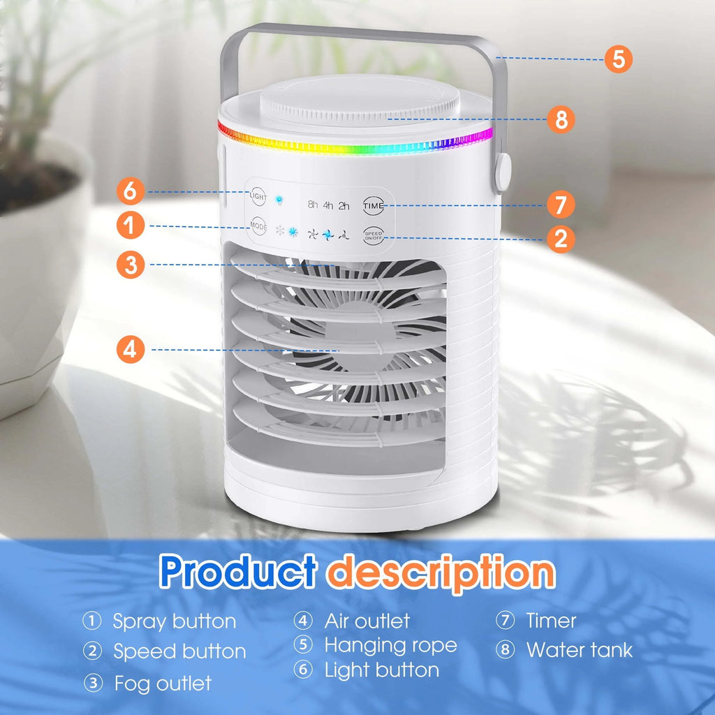 Portable Rechargeable Evaporative Air Cooler 3 Speed F726