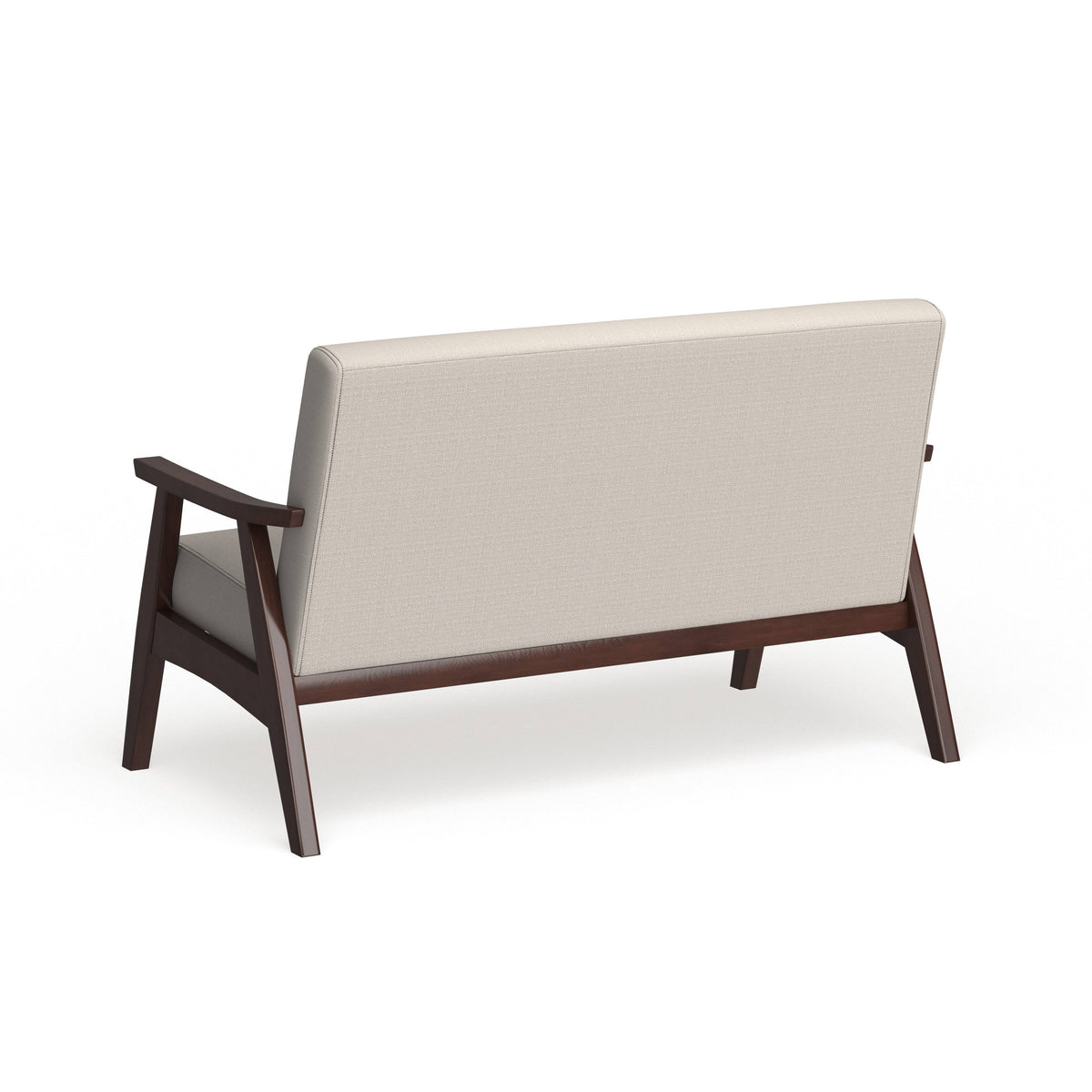 White Fabric Settee Loveseat O40989