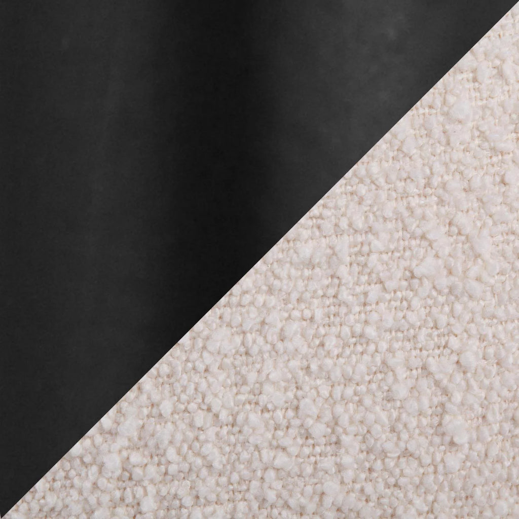 Contemporary Chair in Black Steel and White Sherpa Fabric R8651