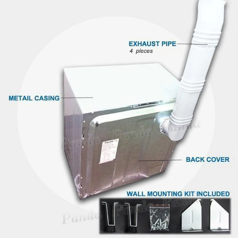3.5 Cu.ft Compact Portable Electric Laundry Dryer, 13 Lbs Capacity, White and Black E4481