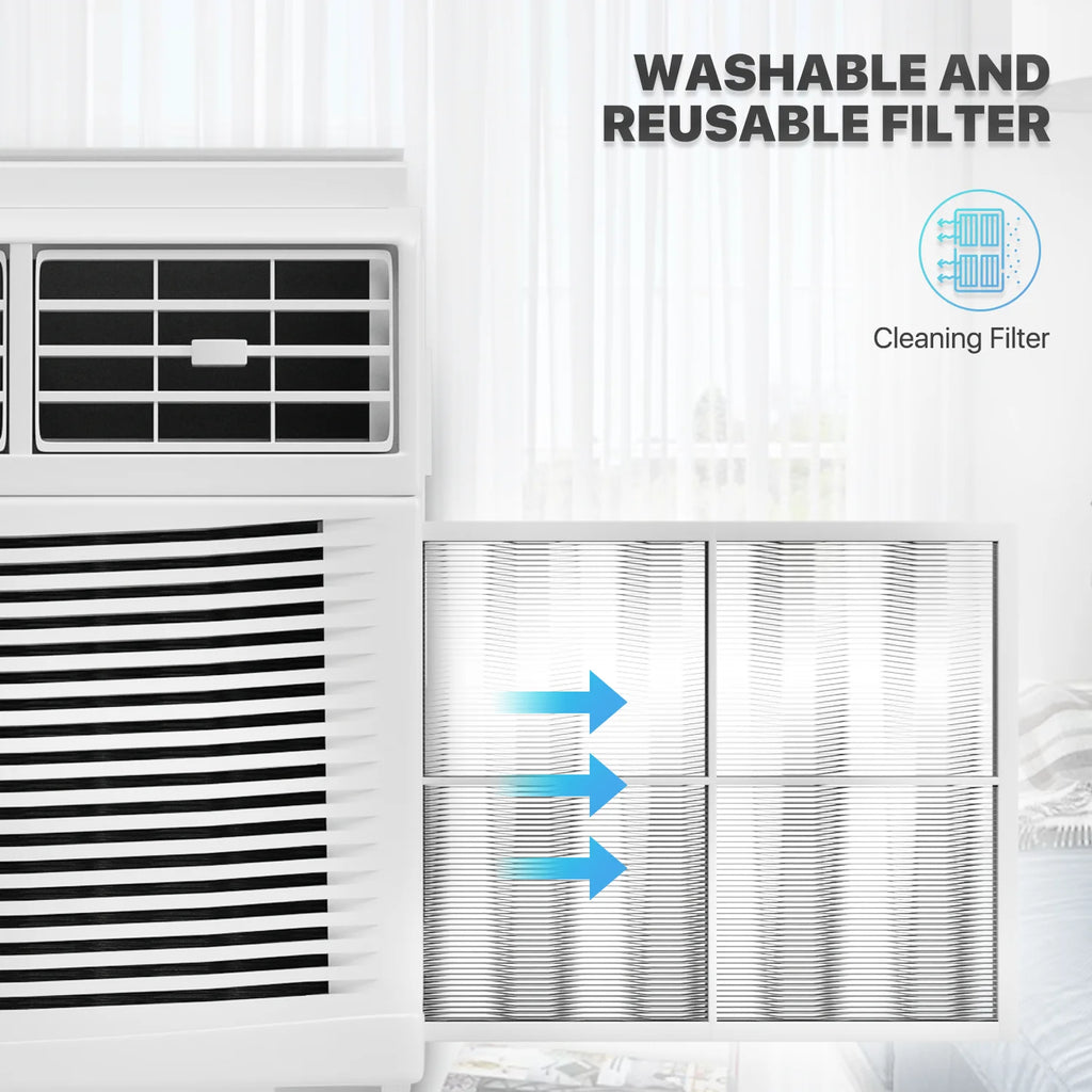 12,000 BTU 115V White Window Air Conditioner with Remote Control P493
