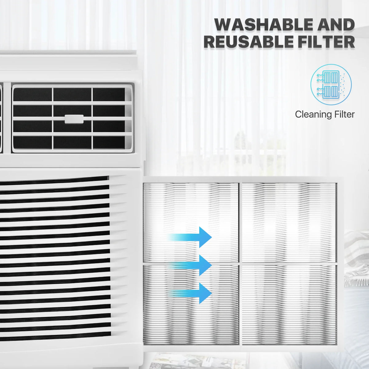 12,000 BTU 115V White Window Air Conditioner with Remote Control P493