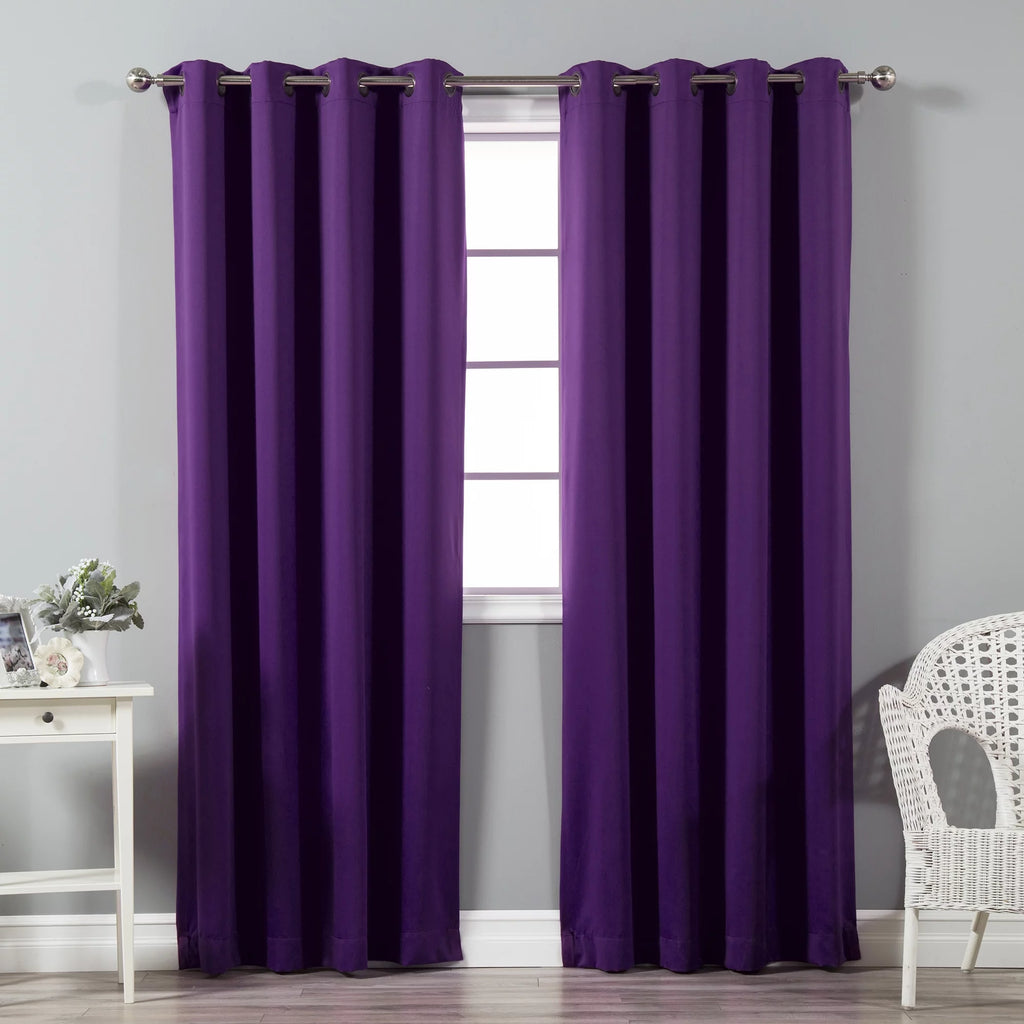 Purple Thermal Blackout Curtains Set of 2 Panels X200