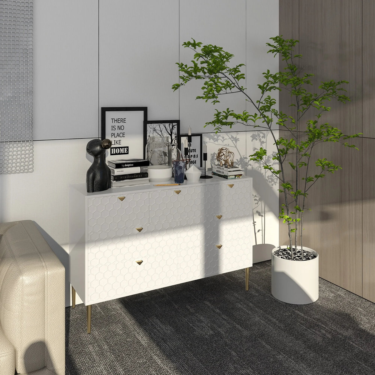 White 7 Drawer Wood Dresser N338362