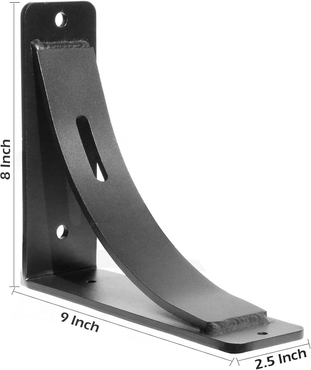 2Pcs Heavy Duty Steel Shelf Brackets Matte Black Y410