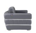 Italian Leather Loveseat with Solid Wood Frame & Chrome Legs Q8702
