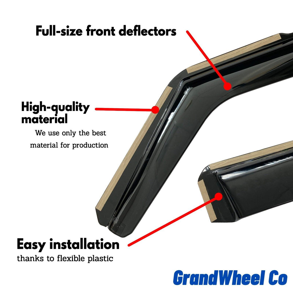 Smoke Tinted In-channel Side Window Vent Visor Deflectors Rain Guards 4 pcs T951620
