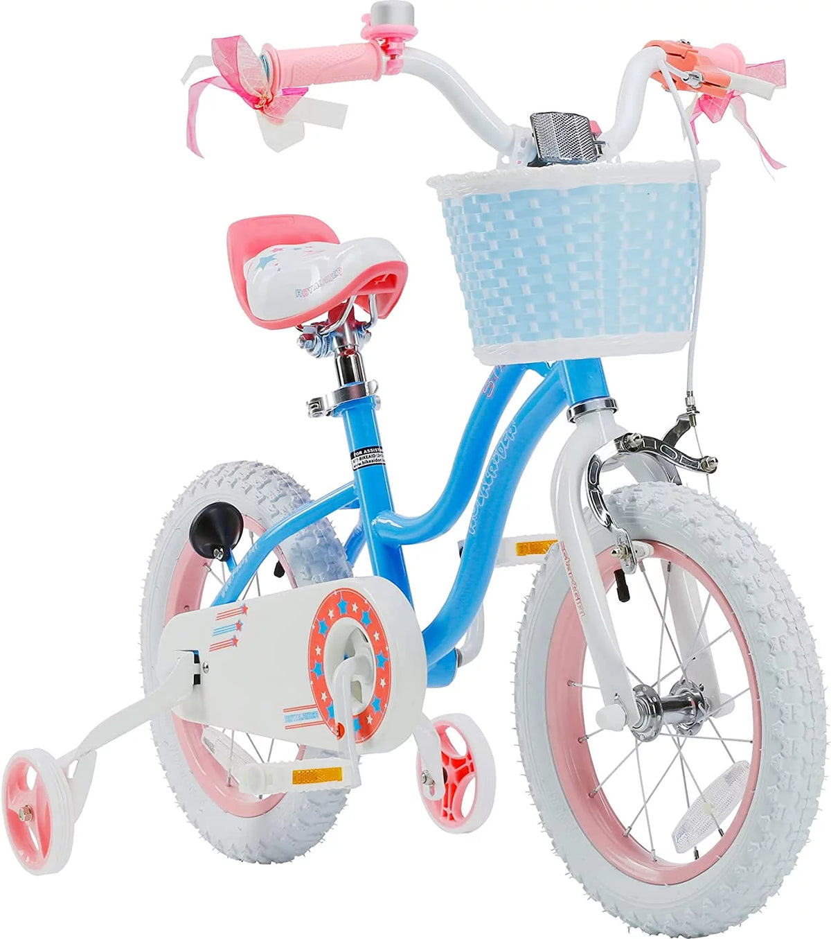 Blue 14 In Kids Bike with Basket and Training Wheels Z555574