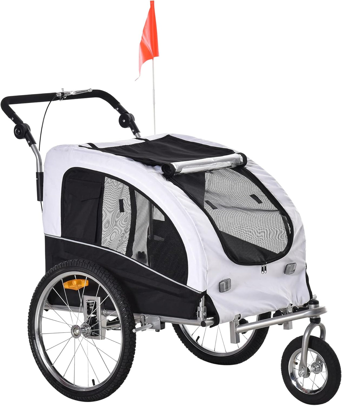 Blue 2-in-1 Dog Bike Trailer Pet Stroller with Canopy V855