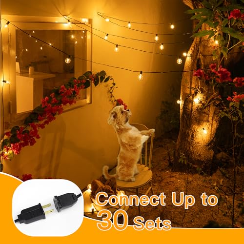 30FT 30Bulbs RGBW Color Changing Waterproof G40 String Lights B7515