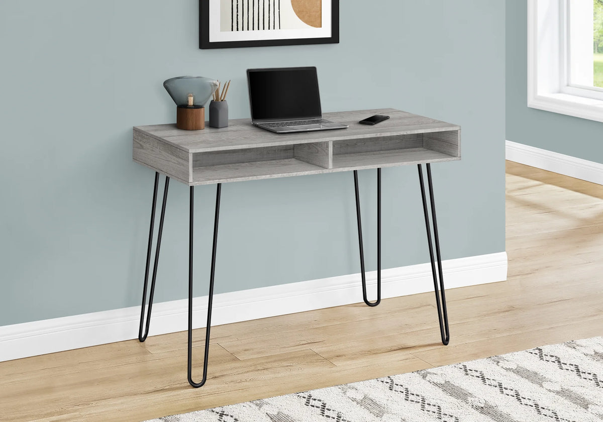 Grey Laminate Computer Desk with Storage Drawers Z62260