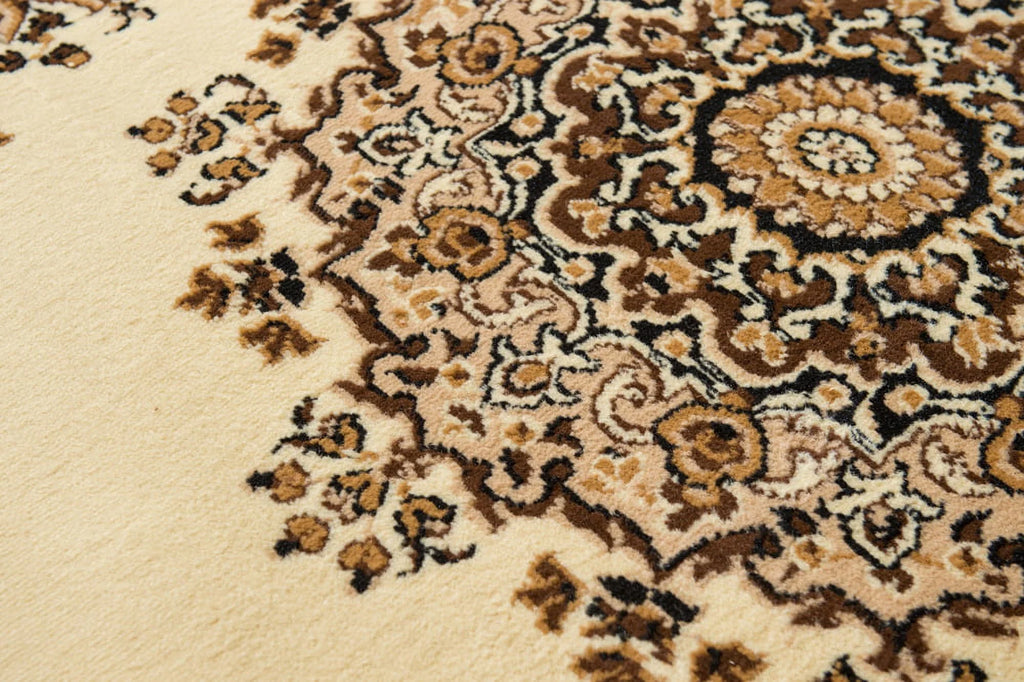 Traditional Oriental Area Rug with Center Medallion 7' 10" x 10' 6" Ivory T504