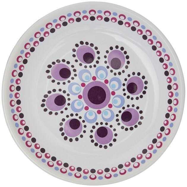 Kaleidoscope Pattern Non-skid Ceramic Cat Dish S23299