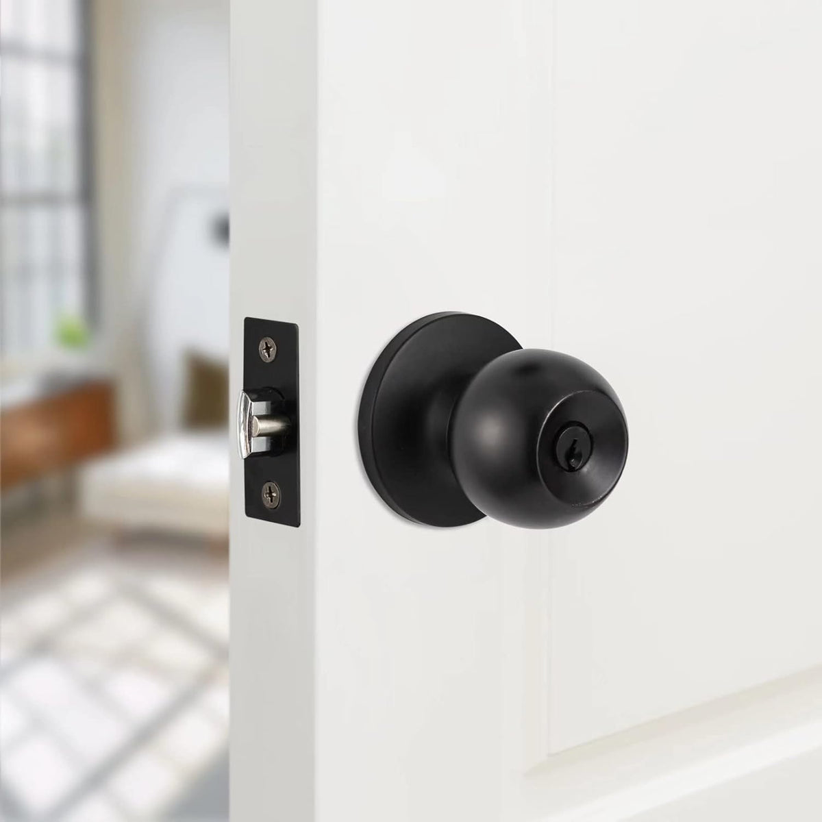 3 Pack Satin Nickel Front Door Lock Set with Single Cylinder Deadbolt and Keyed Entry Door Knob N757