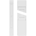 Two Equal Flat Panel PVC Pilaster with Capital and Base (Pair) U9089