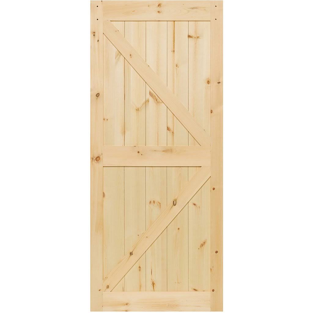 Solid Pine Unfinished Barn Door Slab Z86490