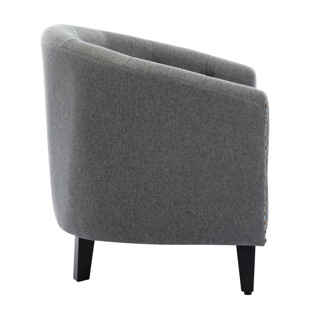 Linen Fabric Tufted Barrel Chair V798